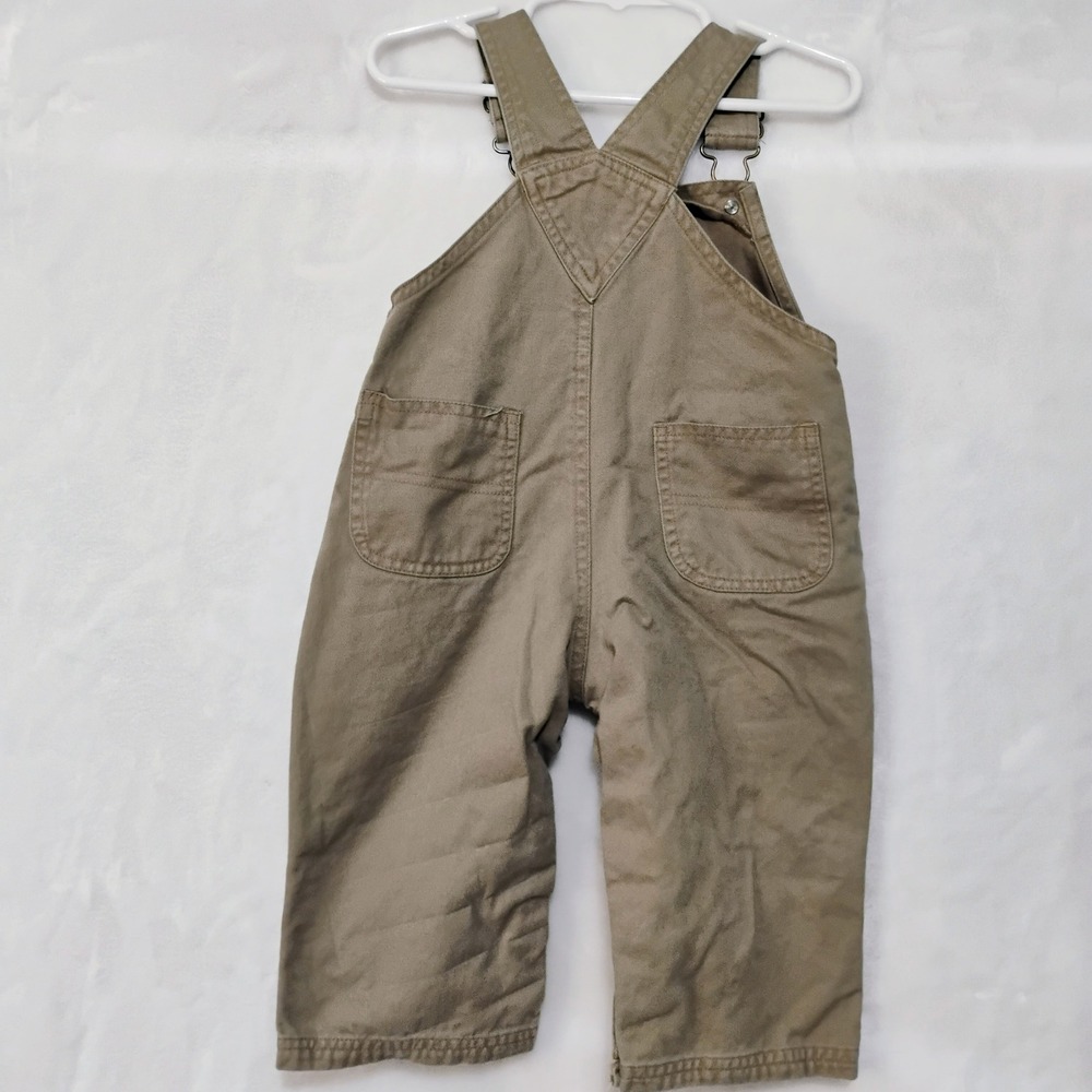 Vtg Khaki Crocodile Embroidered Cotton Overalls Boys 18M Tumble In The Jungle E - Picture 2 of 5